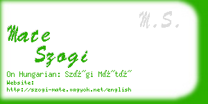 mate szogi business card
